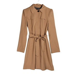 Gabardina Hobbs Talla UK 8 Beige Tostado Cinturón Cuello Hasta la Rodilla Preppy Clásica - Imagen 1 de 16