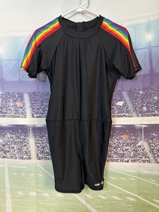Humankind x Target One Piece M Swim Suit Unisuit Pride Black Rainbow LBGTQ - Picture 1 of 11