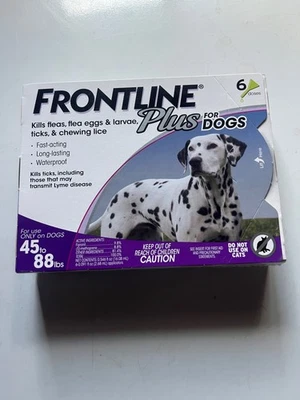 Frontline Plus perros grandes 45 a 88 libras 6 dosis, suministro para 6 meses Foto 1 de 2