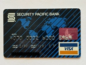 Security Pacific Bank Credit Card▪️Check Guarantee Card▪️Unsigned▪️1991 Exp - Picture 1 of 2