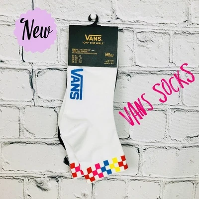 Vans Off The Wall Women’s Low Cut White & Black Ankle Crew Socks Size 6.5-10 New - Image 1 of 4