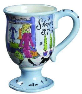 Jennifer Brinley Shopping Girl 6” Fun Art Coffee Mug Certified International - Picture 1 of 18