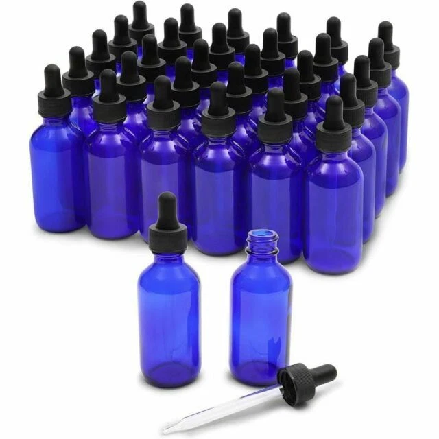 Juvale SUNCT Dropper Bottle - Blue (36 Piece)