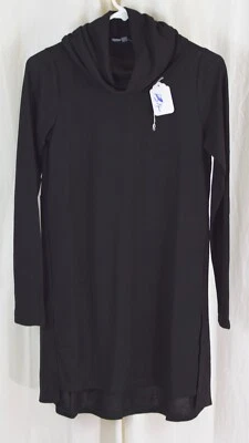 Suéter Pullover Lisa Rinna Collection Tejido Manga Larga Alto Bajo Negro Talla 2XS Foto 1 de 3
