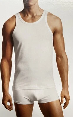 New Mens 3pk Calvin Klein Cotton Singlets Tanks. Black, White or Mixed FreePost - Image 1 of 4