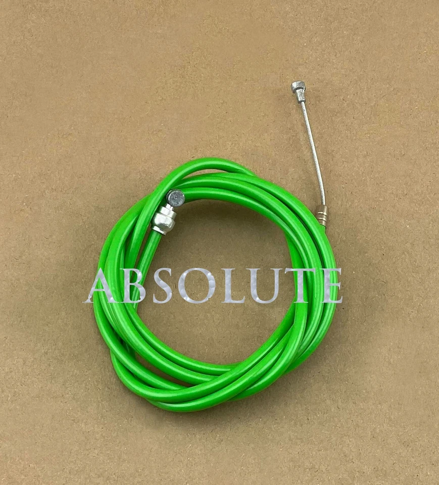 GREEN BRAKE CABLE KIT HOUSING BUTTON FIXIE BICYCLE BMX MTB CRUISER BIKE BRAKES. - Image 1 of 1