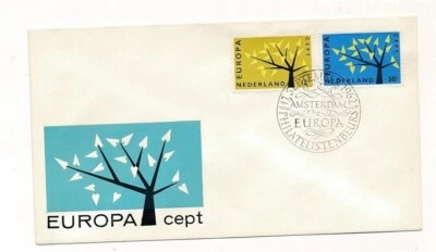 D325127 Netherlands FDC Cover 1962 Europa CEPT Tree with 19 Leaves - Image 1 of 2