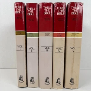 Thru the Bible By J Vernon McGee Complete Set Volumes 1 2 3 4 5 Five Book Lot HC - Picture 1 of 17