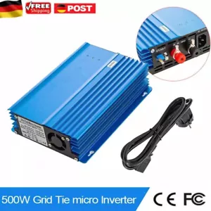 500W 12V Solar Grid Tie Micro Inverter Pure Sine Wave MPPT DC16V-28V AC230V CE - Bild 1 von 7