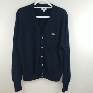 Vintage 80er Lacoste dunkelblau Button Down Pullover Herren Gr. L - Bild 1 von 6