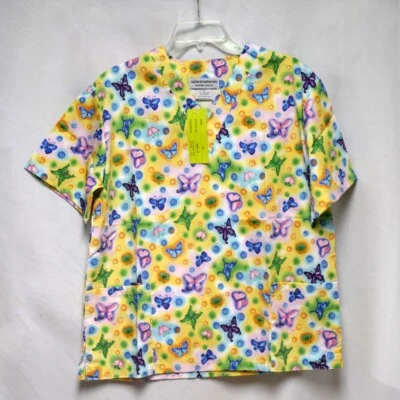 Women's Butterfly Scrubs Top - Small (S) -  Natural Uniforms - Image 1 of 3
