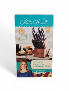 The Pioneer Woman Signature 14-Piece Stainless Steel Knife Block Set Black - Picture 1 of 5