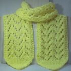 Yellow Winter Fall Scarf New Hand Knitted 62“ Long
