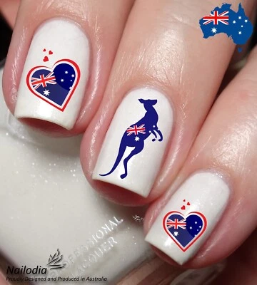 NAILODIA I Love Australia Nail Art Decal Sticker Water Transfer Slider - Aussie Theme
