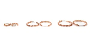 Pendientes de aro Lei de plata esterlina 925 enchapados en oro rosa - Imagen 1 de 4