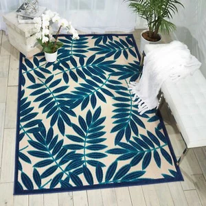 Nourison Aloha Indoor/Outdoor Navy 9'6" x 13' Area -Rug Easy -Cleaning Non - Picture 1 of 6