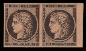 MOMEN: FRANCE SC #3 1850 IMPERF MINT OG H XF WOLFGANG CERT LOT #67615 - Bild 1 von 3