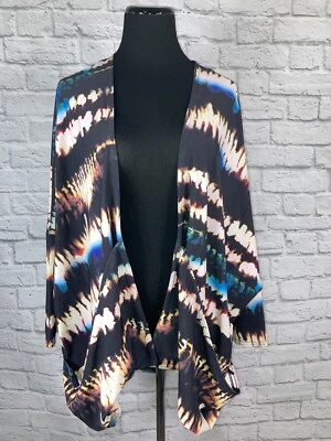 Lucy Unhindered Wrap Fire Dance Print Pockets Open Cardigan Size XL - Image 1 of 4
