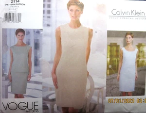 Vogue American Designer Pattern 2114 Calvin Klein Size -8-10-12 - Picture 1 of 9