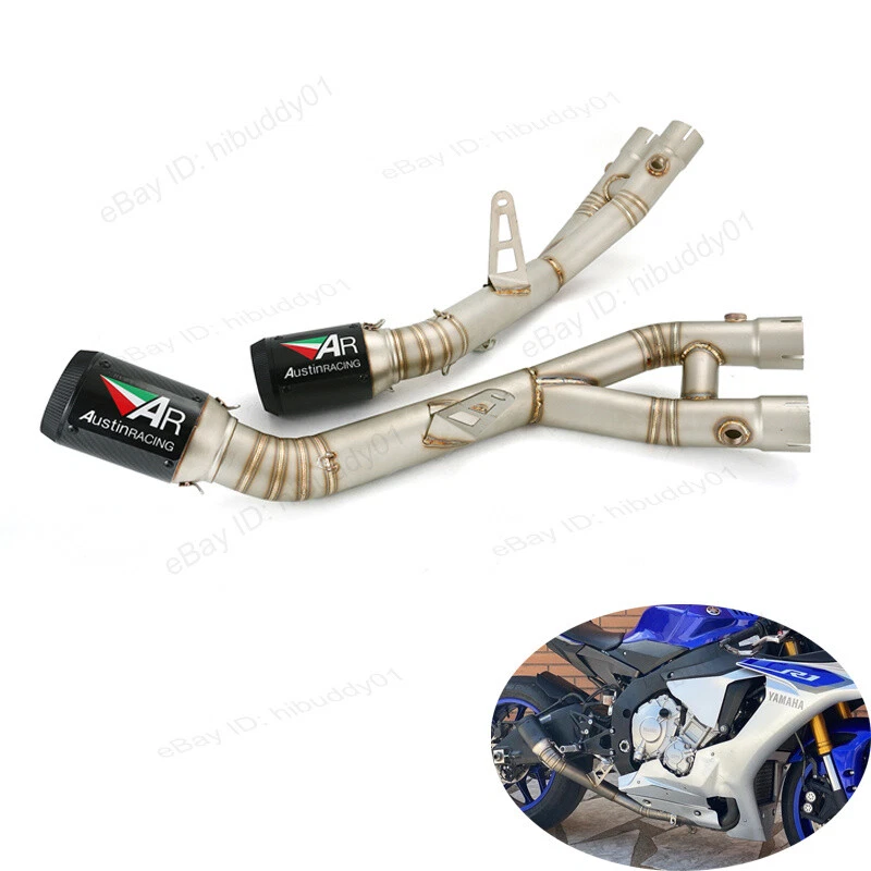 Silenciadores silenciadores fibra carbono tubo escape 61 mm para Yamaha YZF R1 R1M 2015-2025 Foto 1 de 4