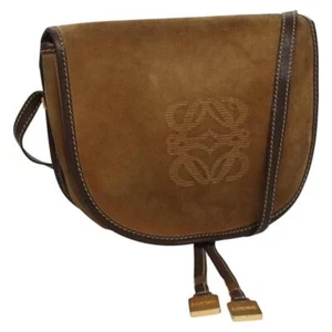 LOEWE Shoulder Bag Suede Brown Auth mr1171 - Picture 1 of 20