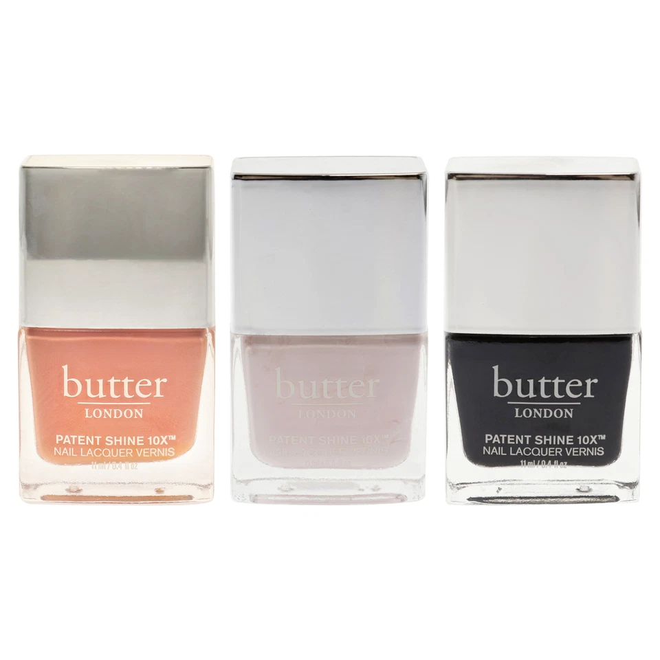 Patent Shine 10X Nail Lacquer Kit by Butter London - 3 Pc Kit 0.4 oz Nail Polish Foto 1 de 1