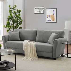 Divano 3 Posti con Rivestimento Tessuto Grigio Chiaro Premium Sofa 212x75x87 cm - Foto 1 di 6