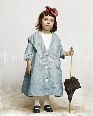 Foto niña coloreada con paraguas - principios de 1900 - Gainesville GA - impresión 8x10 Foto 1 de 2