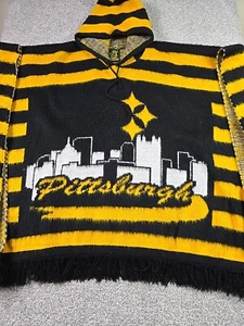 Pittsburgh Steelers Blanket Poncho Adult One Size Black Gold Heavyweight NFL - Picture 1 of 14