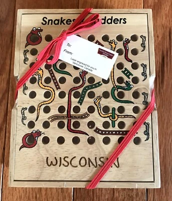 Serpientes y Escaleras Juego de Madera Sin Abrir Envoltura Original Grabado Láser Completo Foto 1 de 4