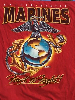 7.62 Diseño US United States Marines FIRST TO FIGHT Camiseta Roja 2 Caras Talla 2XL Foto 1 de 4