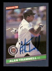 1986 Donruss 171 Alan Trammell HOF autografo firmato quasi nuovo, ben centrato ASC - Foto 1 di 2