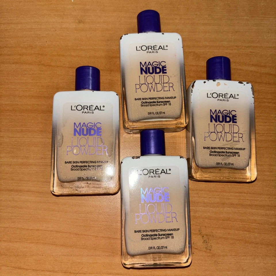 4pk LOREAL MAGIC NUDE LIQUID POWDER PERFECTING MAKEUP 310 LIGHT IVORY - Image 1 of 3