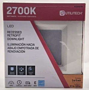  Utilitech 65W Soft White Dimmable  LED Recessed Retro 5"-6" 2700K 1098781 - Picture 1 of 6