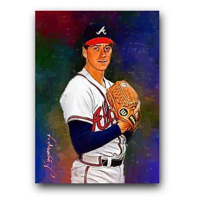 Tom Glavine #7 Art Card Limited 25/50 Edward Vela Signed (Atlanta Braves) - Image 1 of 2