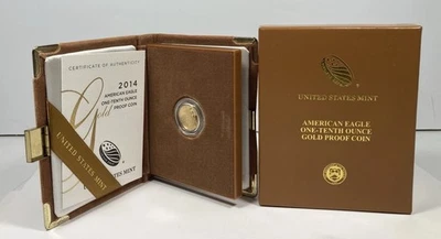 2014 Proof American Eagle $5 AGE with OGP.  .10oz AGW. - Image 1 of 4