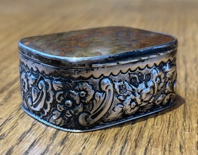 Caixa de rapé de mesa inglesa prata maciça, Chester 1904 George, Nathan, Ridley & Hayes - Imagem 1 de 4