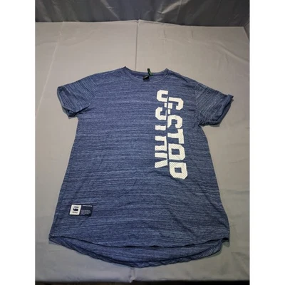 Camiseta G-Star RAW Para Hombre Azul Gráfico Logo Informal Moderna Top Foto 1 de 4