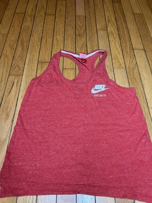 Camiseta sin mangas vintage Nike Racer espalda para mujer grande roja jaspeada Foto 1 de 4