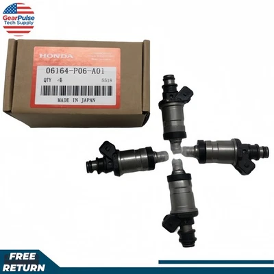 4X  Fuel Injectors 06164-P06-A0 FOR  CIVIC DEL SOL 1.5L 1.6L INTEGRA 1.7L 1.8L - Image 1 of 4