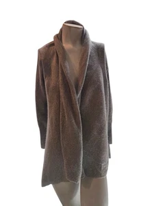 Arlotta Damen Pullover klein grau reines Kaschmir Schalkragen offene Strickjacke - Bild 1 von 7