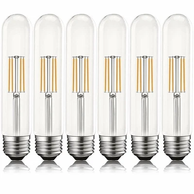 6x Luxrite T9 LED Filament Edison Tubular Bulb 60W Equiv. 2700K 550lm E26 Base - Image 1 of 4