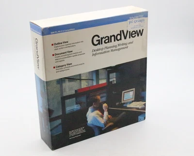 Symantec GrandView DESKTOP PLANNING Software for IBM PC XT AT RETRO RETAIL BOX - Image 1 of 4