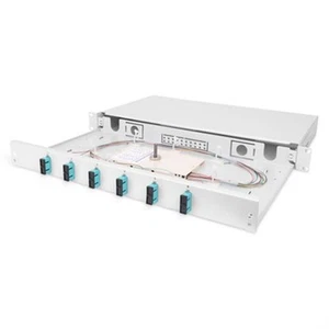 DIGITUS LWL Spleißbox 1HE bestückt 6x SC Duplex OM3 inkl Spleißkassette Pigtail - Bild 1 von 7
