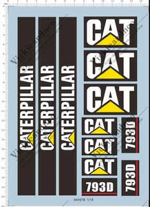 1/16 CAT 793D camión de excavación minera kit modelo oruga calcomanía de agua 64497B - Imagen 1 de 1