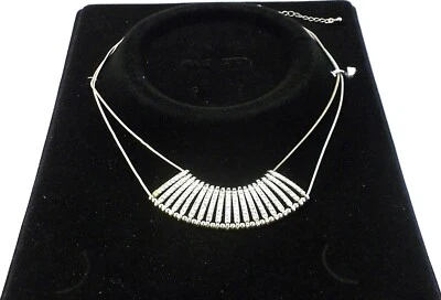 MODA GIOIELLO COLLANA DONNA GIROCOLLO Strass Argento Silver - Immagine 1 di 4