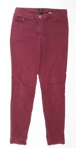 H&M Womens Red Cotton Blend Skinny Jeans Size 10 L30 - Picture 1 of 12