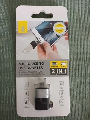 Micro USB To USB 2.0 Adapter (2 In 1 Charging + Transmission) NEW  - Image 1 of 2
