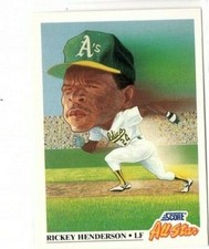 Lot of 2 1991 Score Deck  Rickey Henderson Oakland A's  #397 Baseball Cards