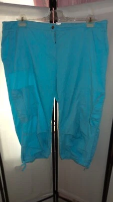 Mia Linea Sommer-Cargo-Hose türkis verschiedene Taschen Plus-Größe Gr 52 - Bild 1 von 4